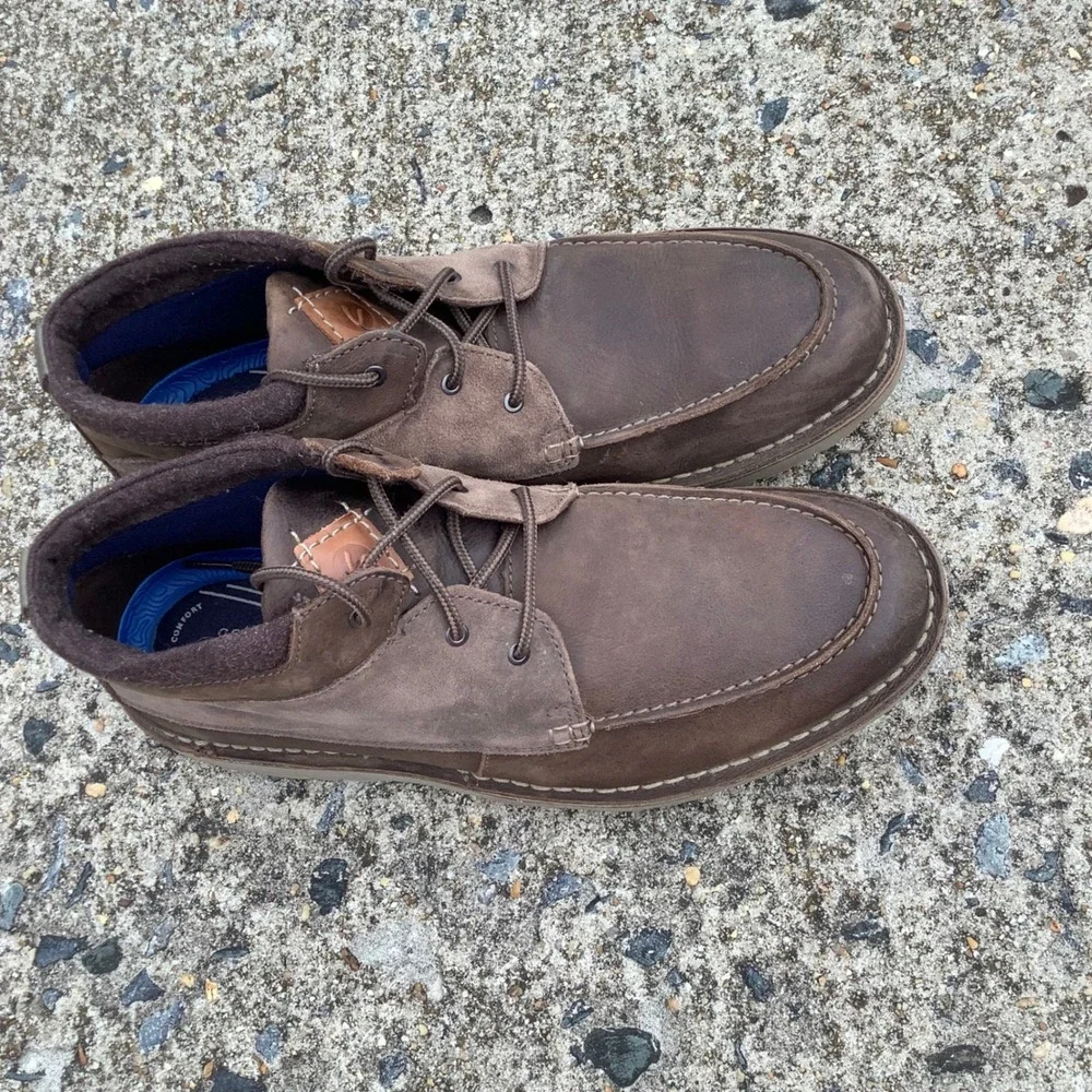 Clarks Collection Mens Brown Leather Suede Chukka Boots 261629357100 Size 11
